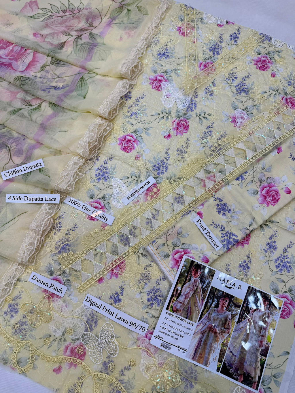 Maria B Digital Print Airjet Lawn 3 Piece Suit | Premium Unstitched Collection