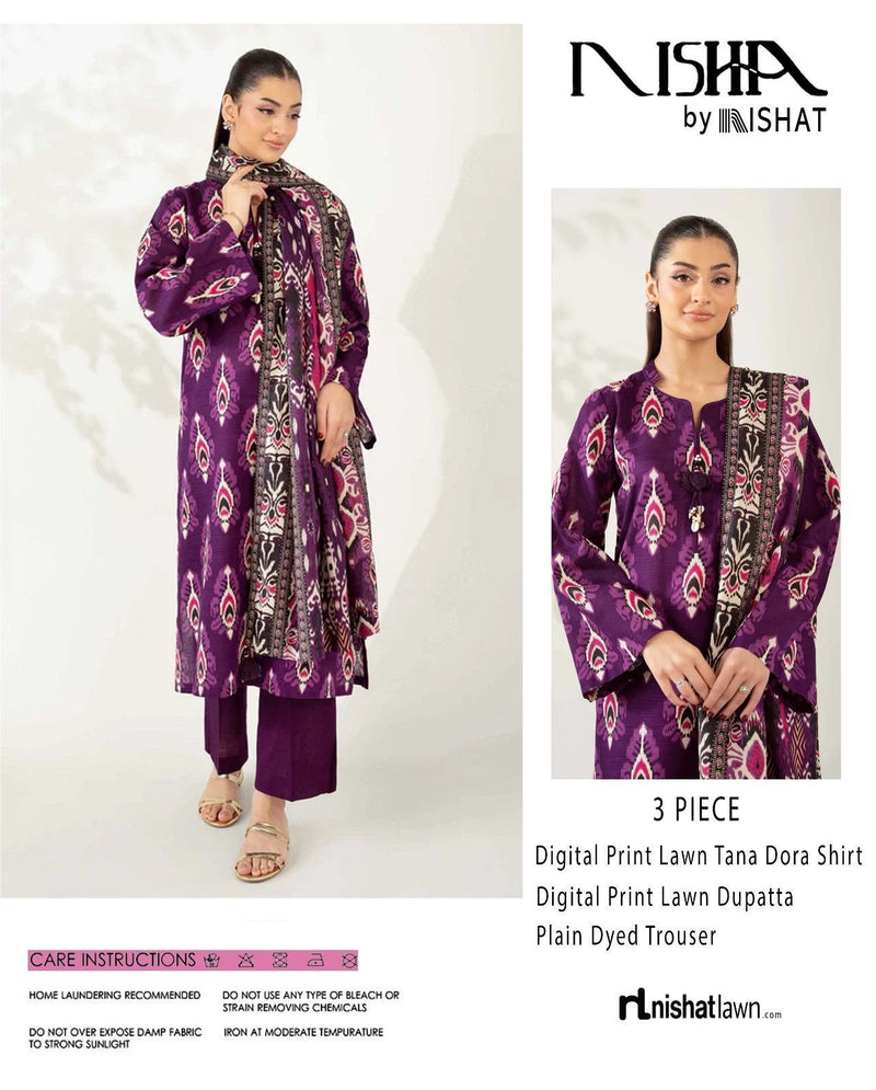 NISHAT Printed Lawn Tana Dora 3-Piece Suit