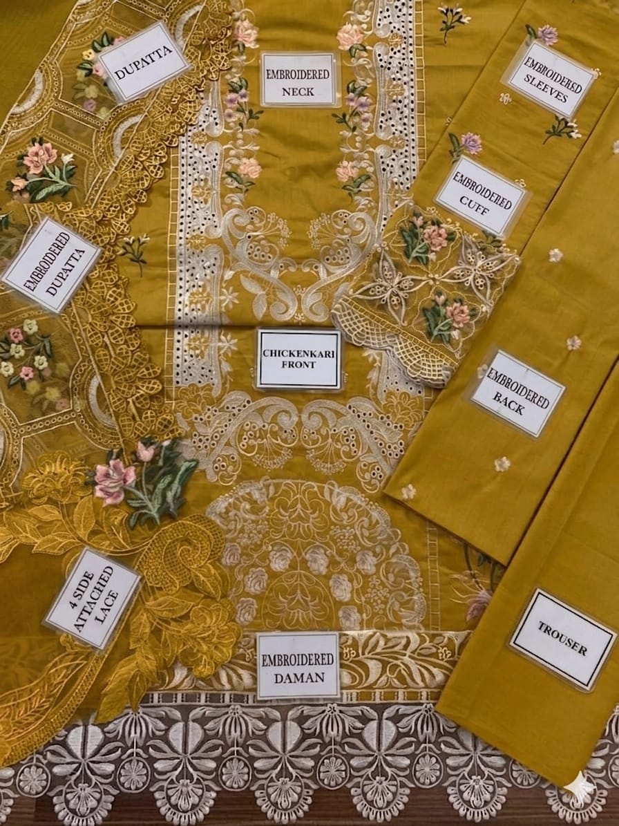 Premium Chikankari Lawn Collection – 3 Piece Unstitched Suit