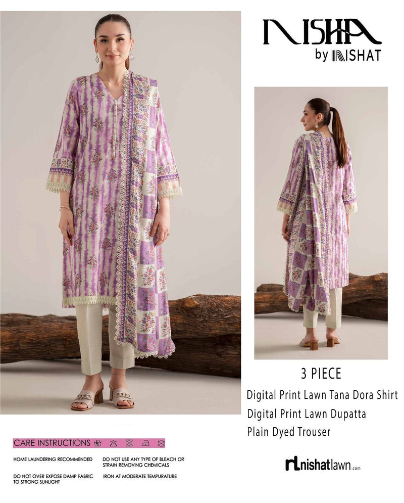 NISHAT Printed Lawn Tana Dora 3-Piece Suit