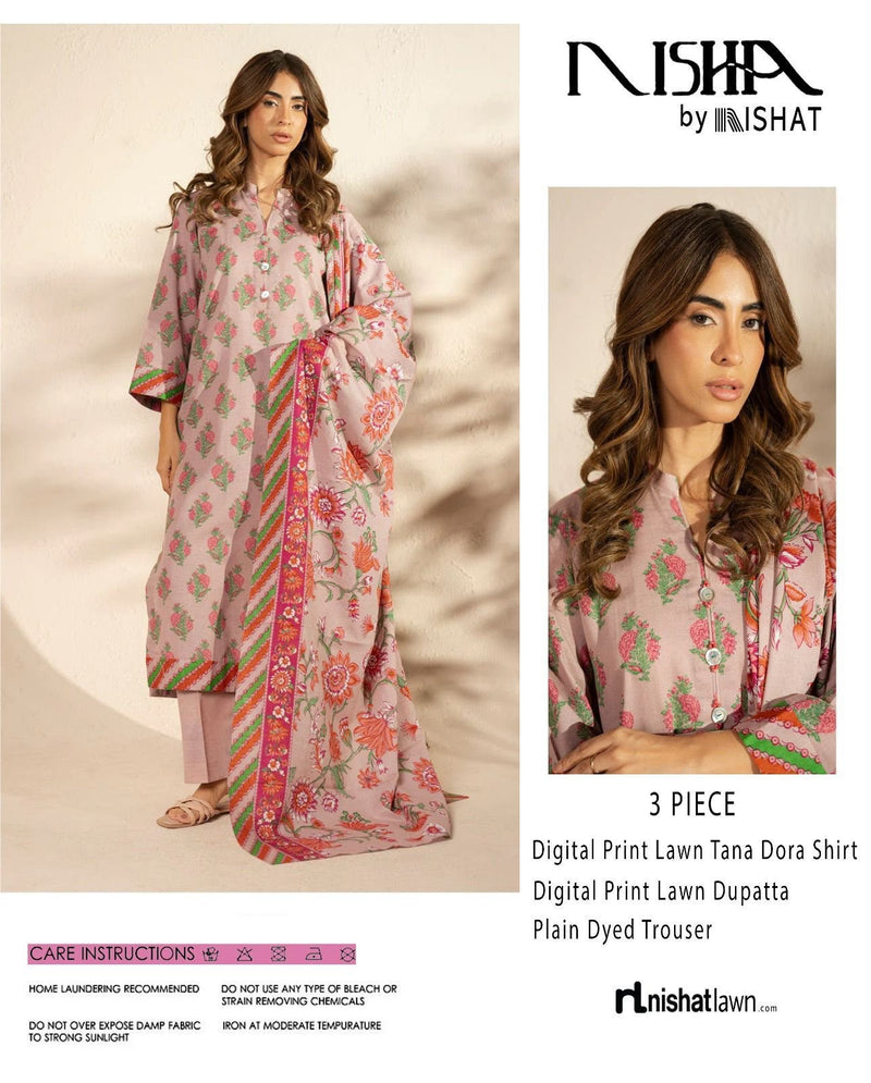NISHAT Printed Lawn Tana Dora 3-Piece Suit