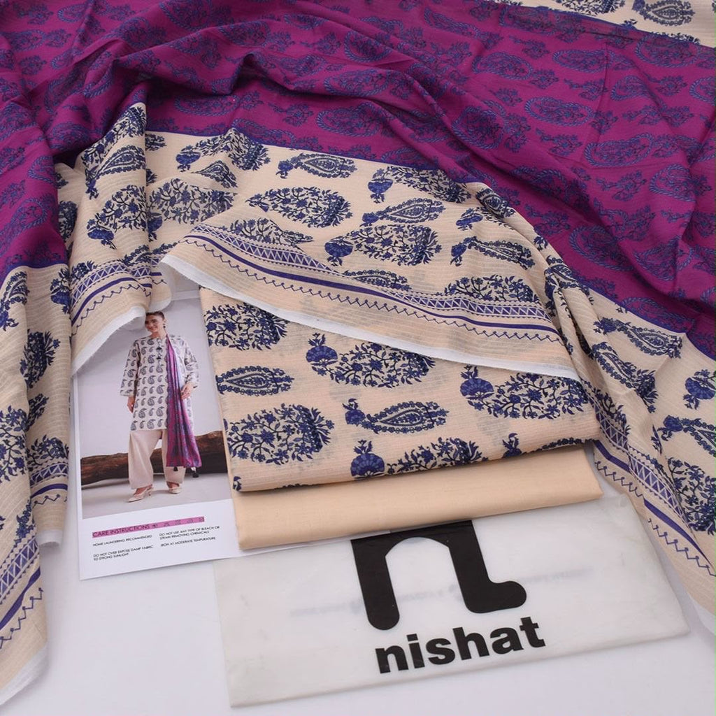 NISHAT Printed Lawn Tana Dora 3-Piece Suit