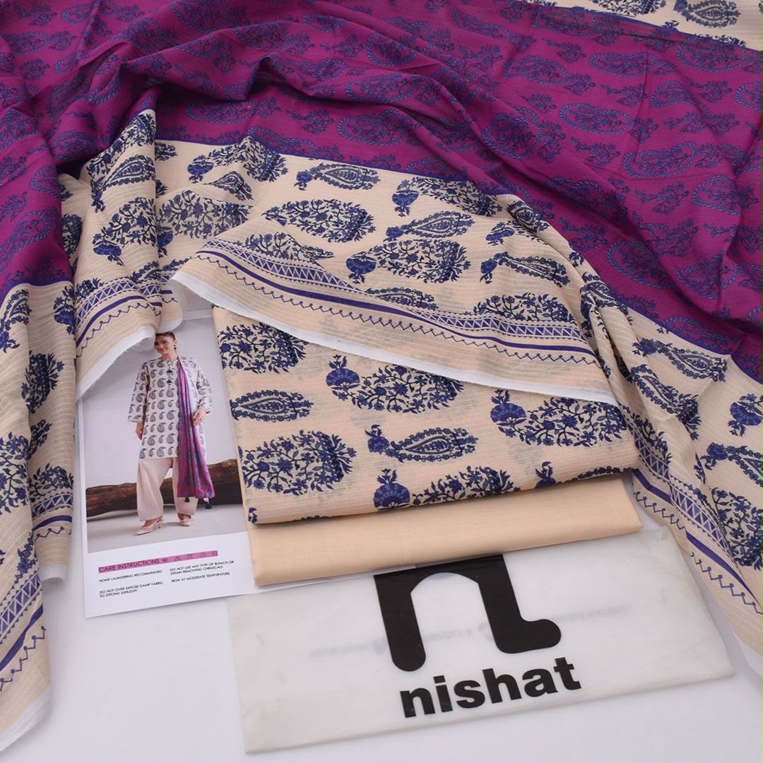 NISHAT Printed Lawn Tana Dora 3-Piece Suit