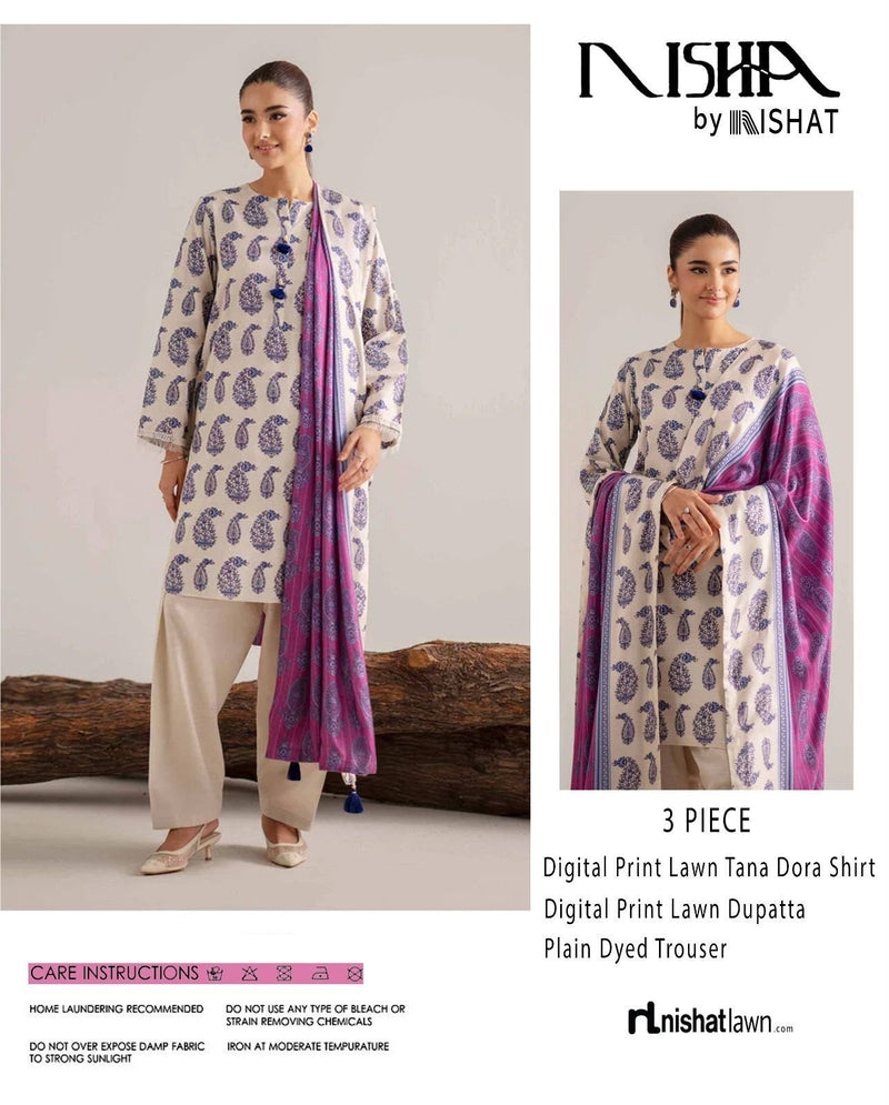 NISHAT Printed Lawn Tana Dora 3-Piece Suit