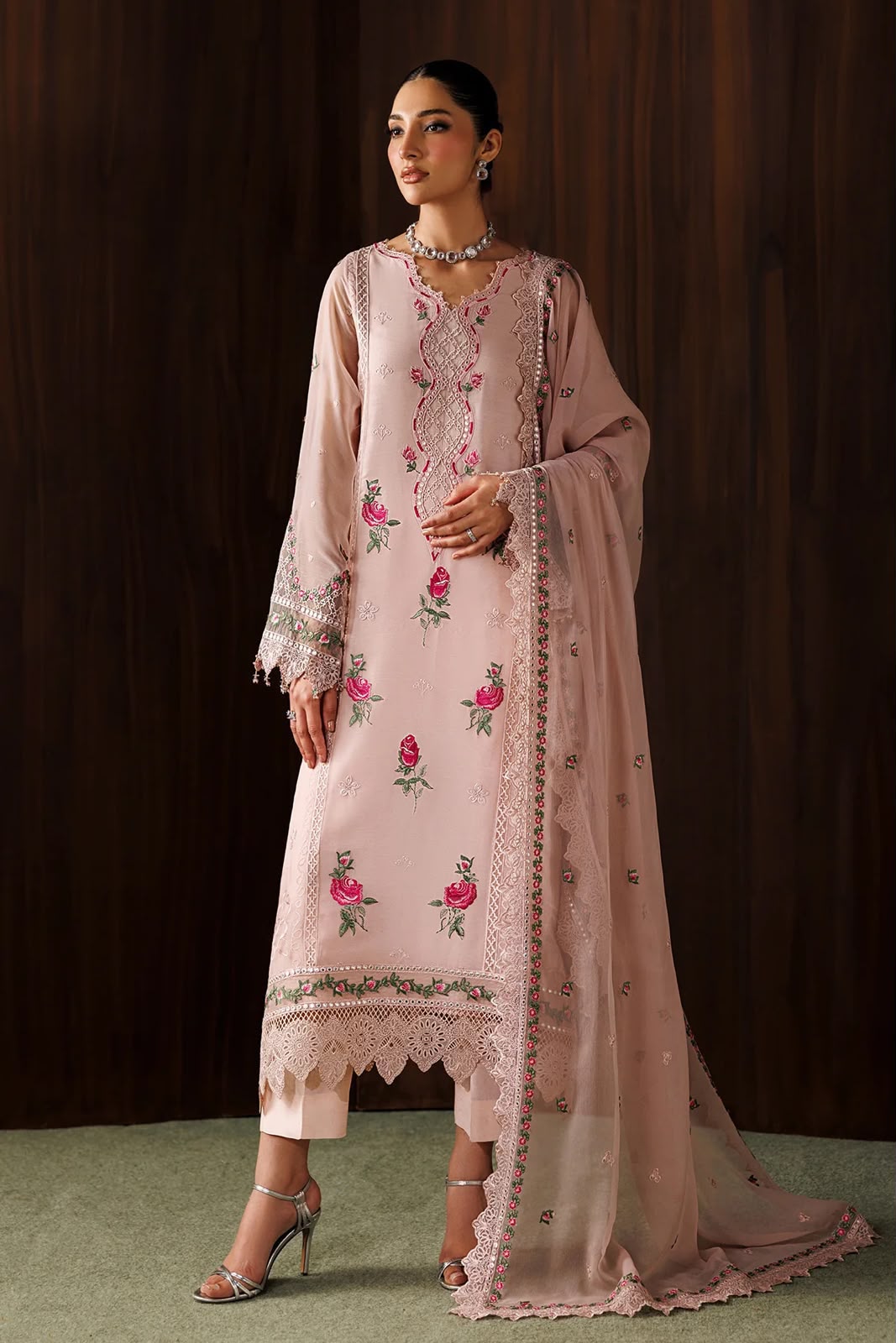 Chiffon 3 Piece Unstitched Suit for Women | Luxury Pakistani Wedding Collection