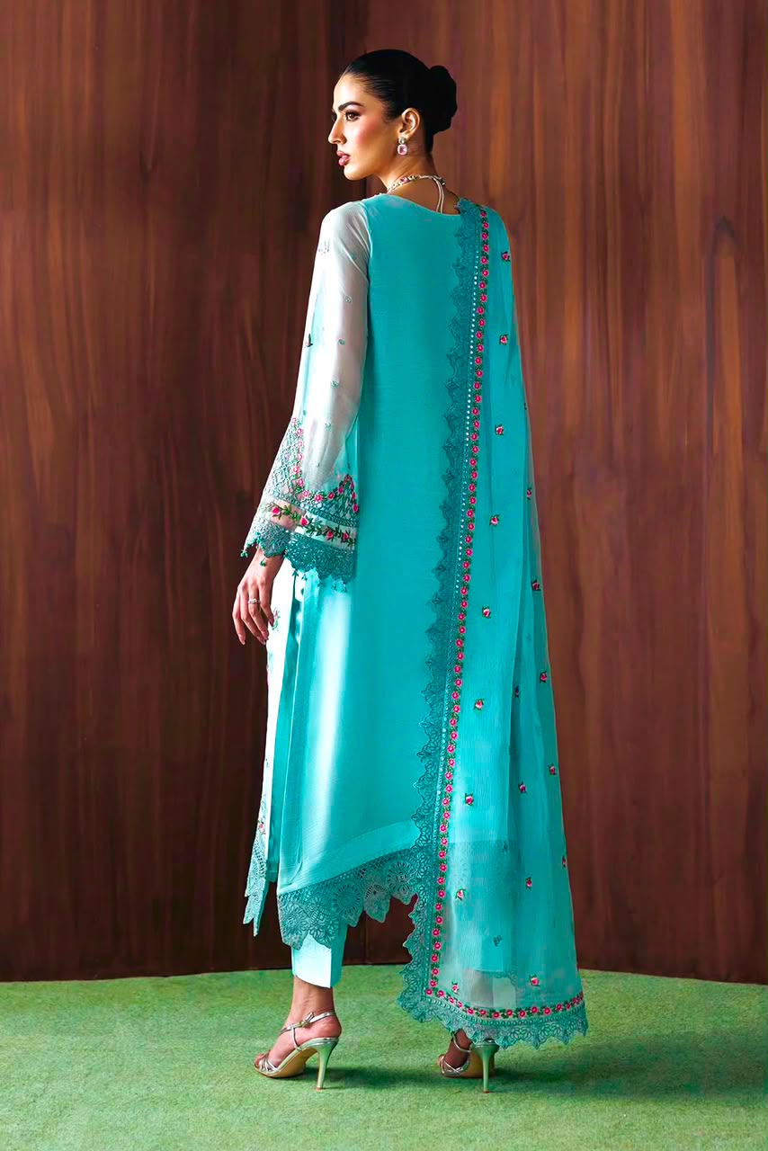 BAROQUE Premium Heavy Embroidered Chiffon 3 Piece Unstitched Suit for Women | Luxury Pakistani Wedding Collection