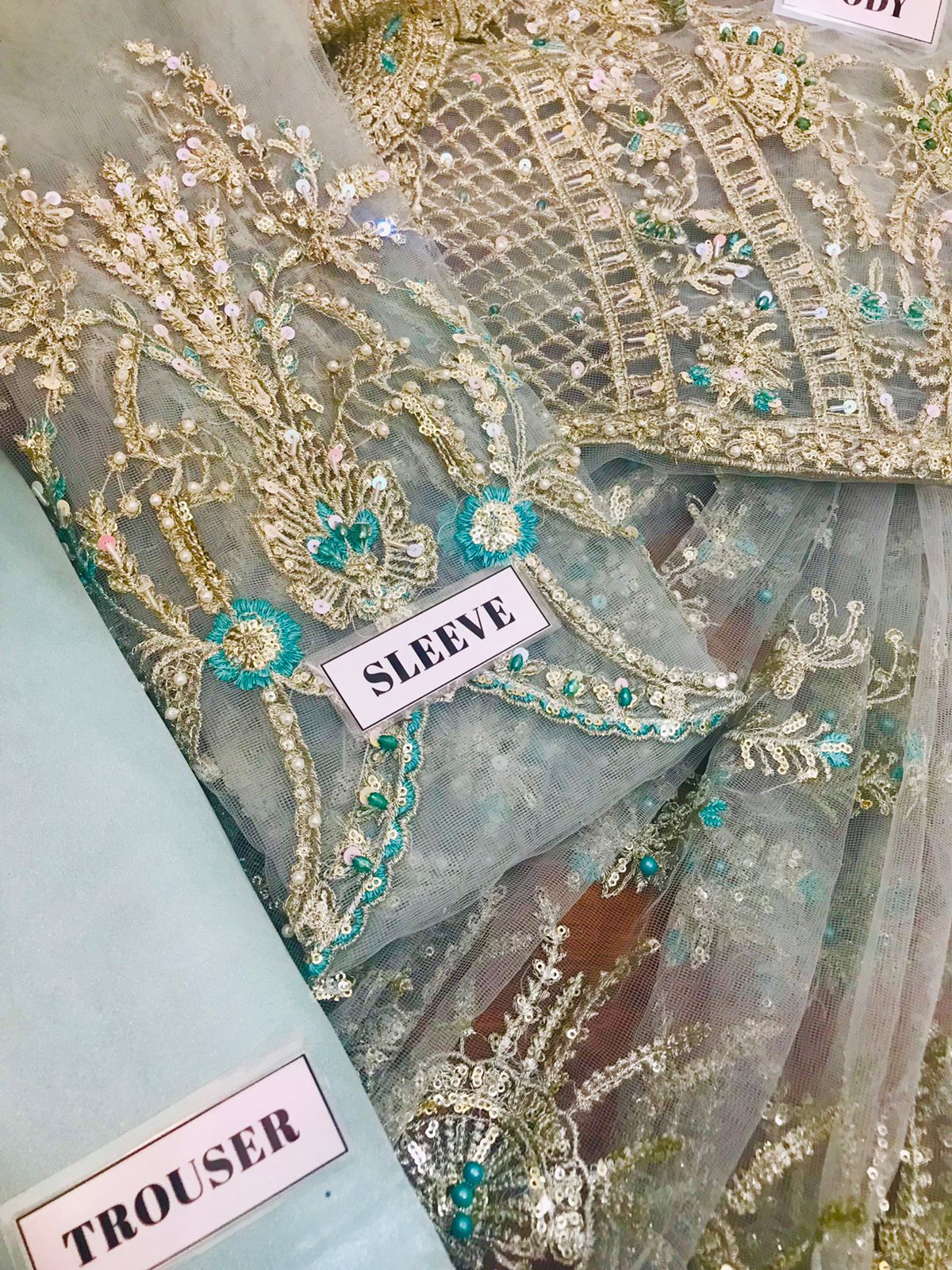 MARIA B — Heavy Embroidered Net Frock