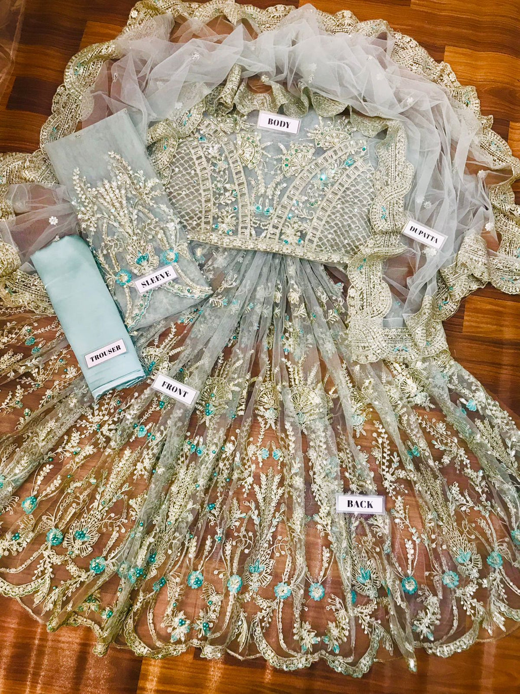 MARIA B — Heavy Embroidered Net Frock