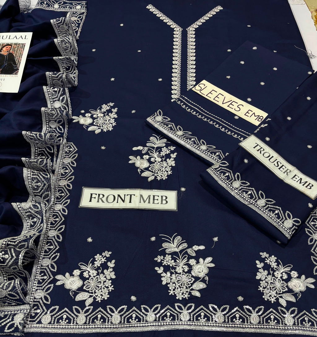 GULAAL — Winter Dhanak 3-Piece Embroidered Suit