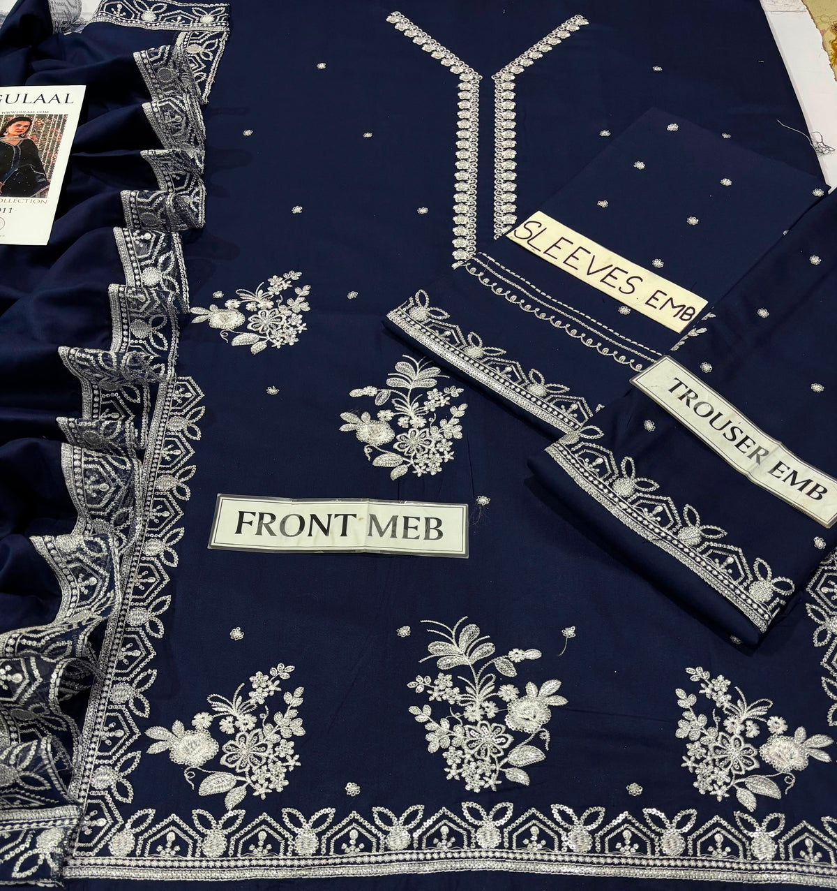 GULAAL — Winter Dhanak 3-Piece Embroidered Suit