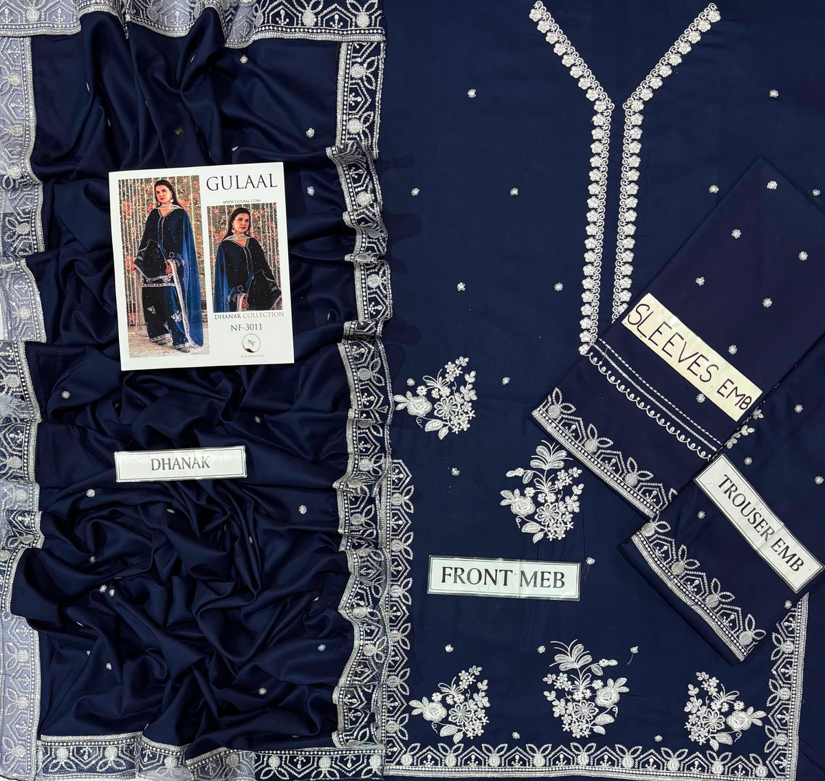 GULAAL — Winter Dhanak 3-Piece Embroidered Suit
