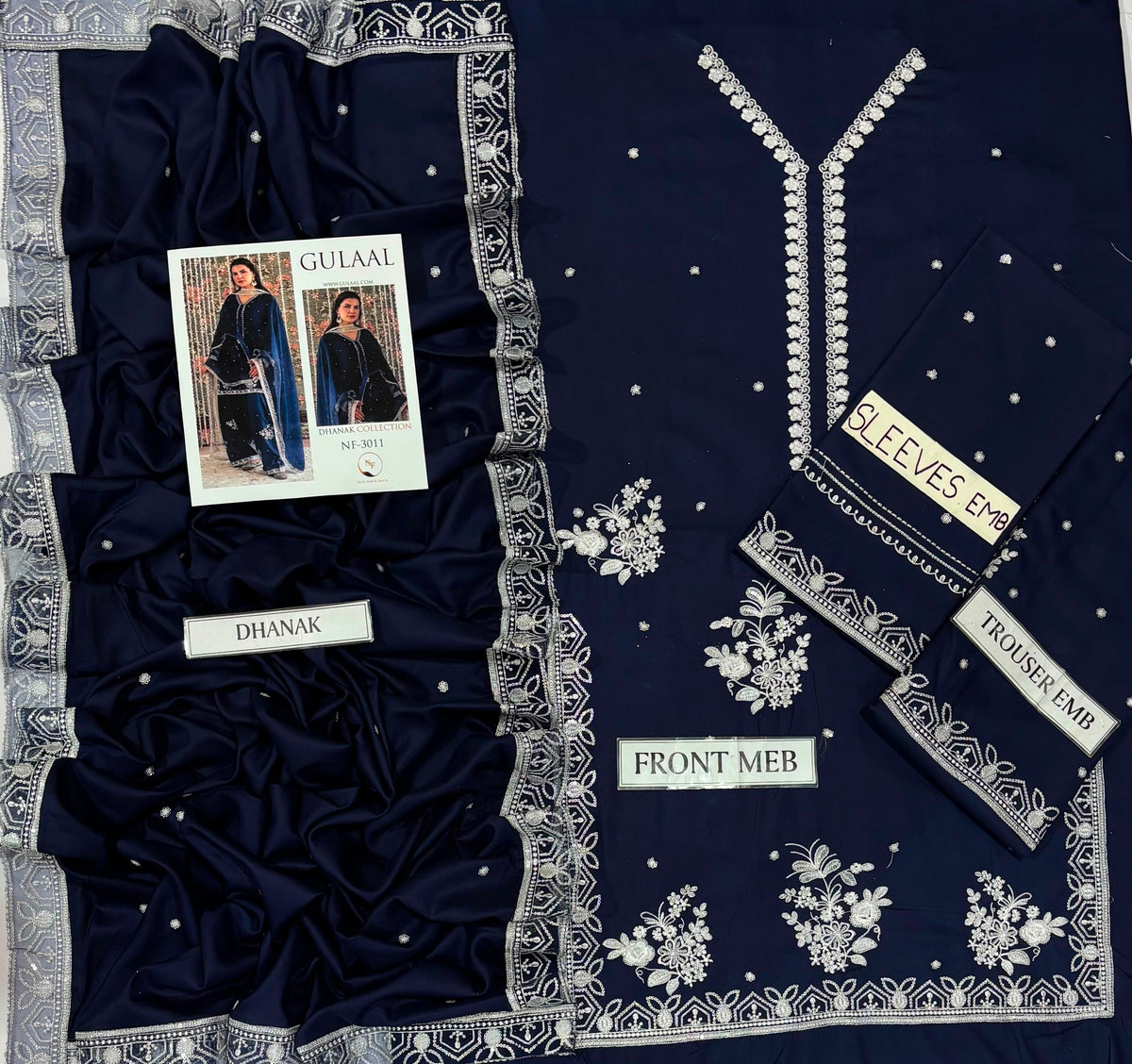 GULAAL — Winter Dhanak 3-Piece Embroidered Suit