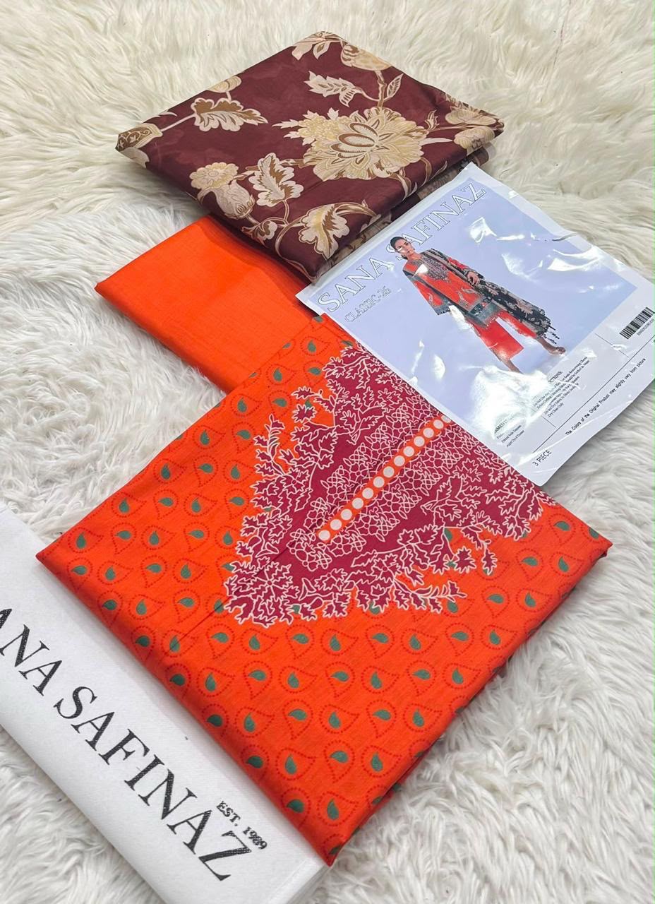 SANA SAFINAZ & ORIENT Original Base 3 Piece Printed Lawn Suit