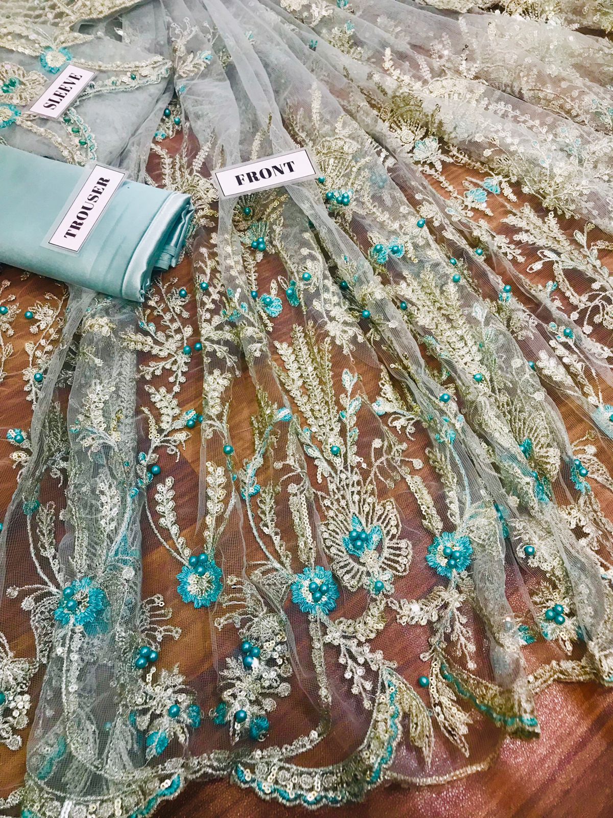 MARIA B — Heavy Embroidered Net Frock