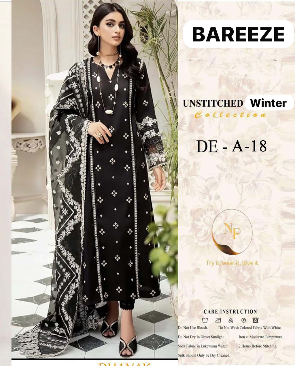 BAREEZE Winter Dhanak 3-Piece Suit