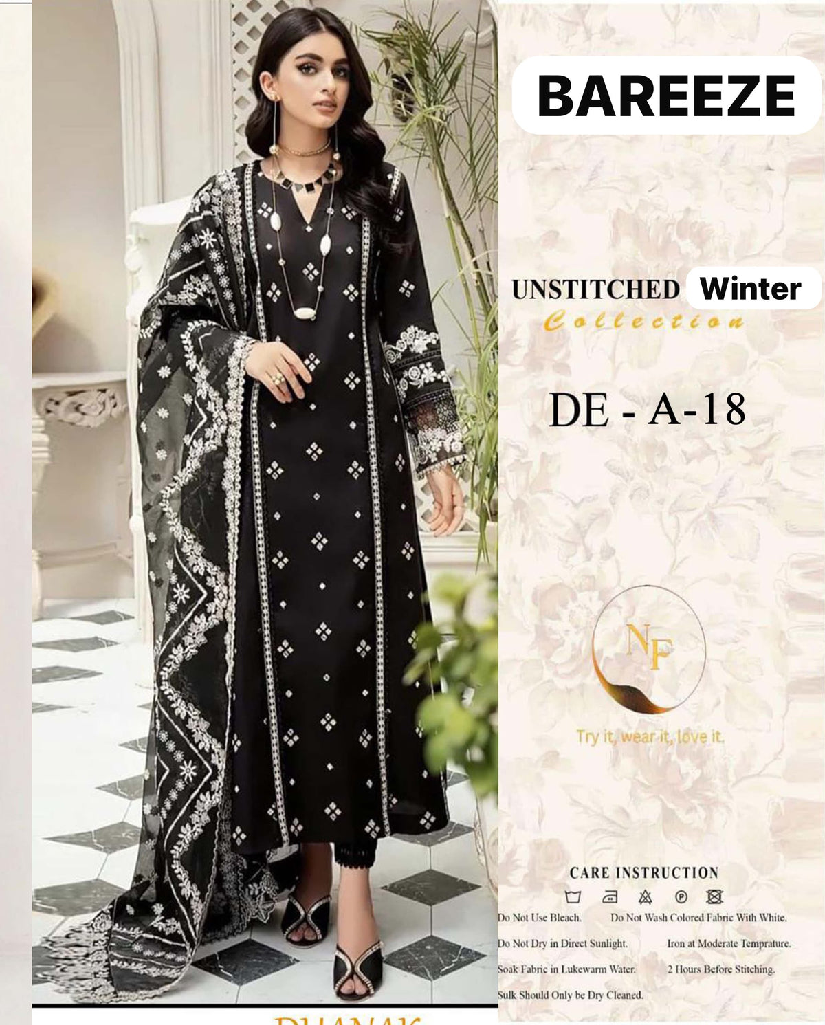 BAREEZE Winter Dhanak 3-Piece Suit